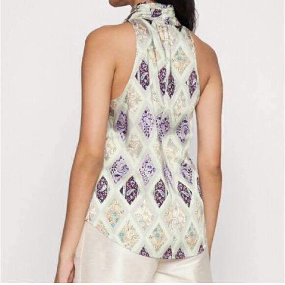 Cinq à Sept Adalynn Print Sleeveless Turtleneck Medium NEW $325 - Picture 3 of 14